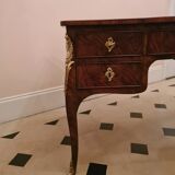 Louis XV period walnut and veneer flat desk