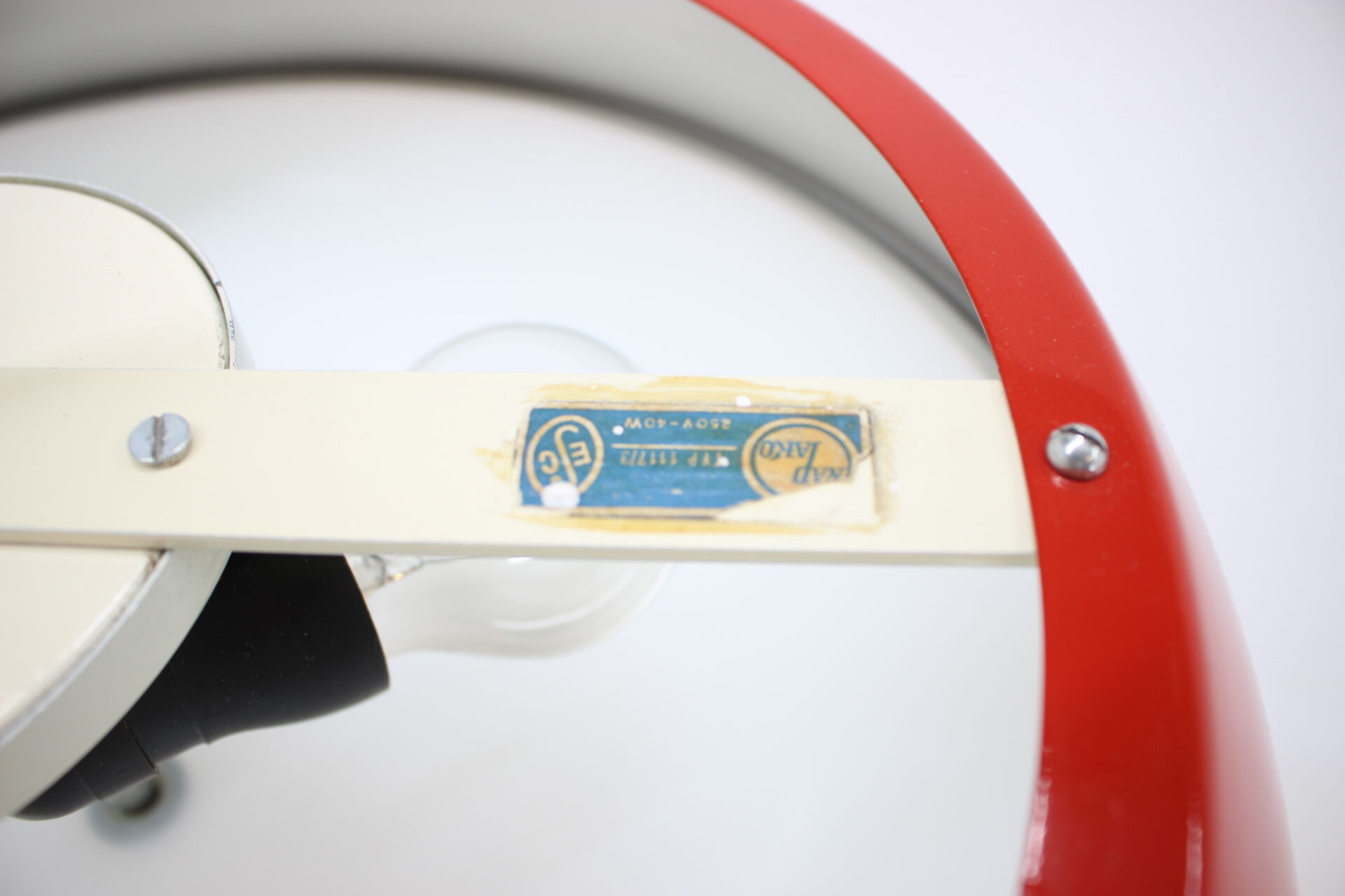 Mid-century red chandelier, Napako, 1970