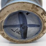 Jean de Lespinasse vase in blue ceramic, Côte d'Azur, France, 1950.