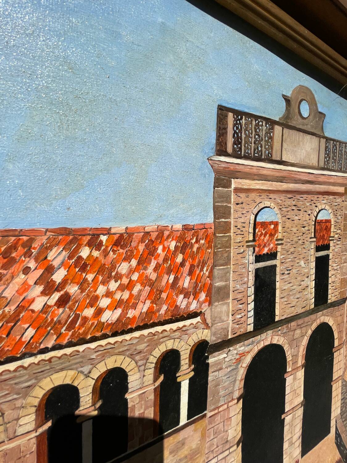 Tableau paysage italien peinture huile
