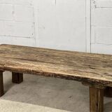 Sturdy old industrial coffee table in oak
