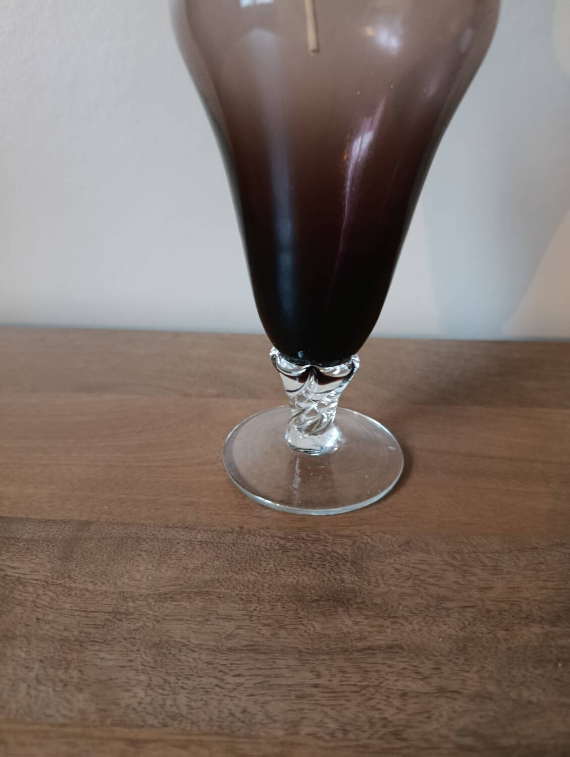 Vintage smoked blown glass vase from Empoli