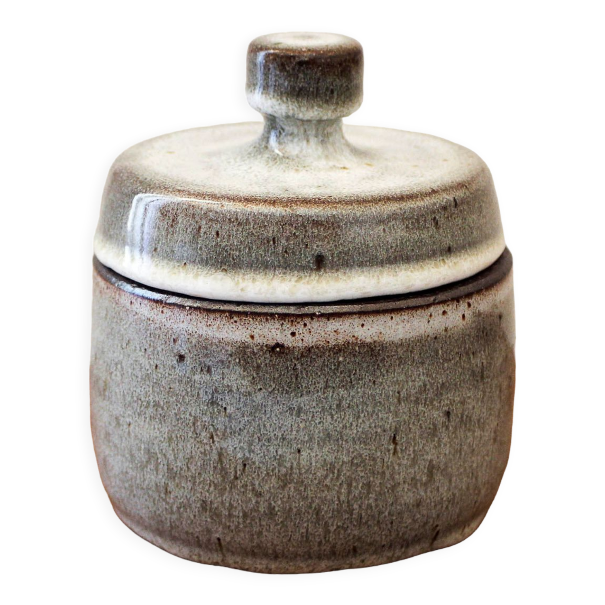 Covered pot in glazed stoneware Jeanne and Norbert Pierlot