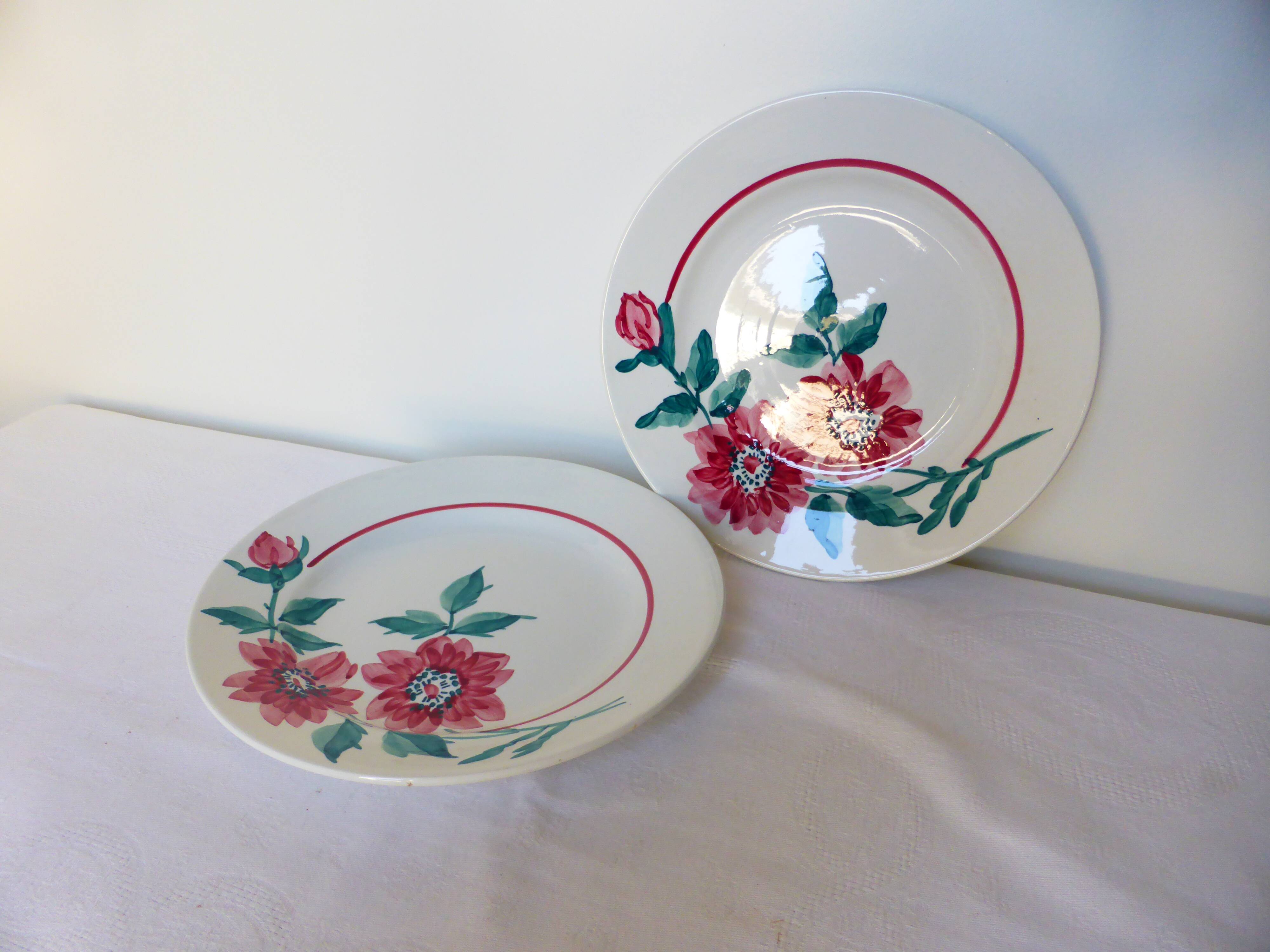2 flat plates of Sarreguemines model Monceau