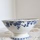 Saladier vintage porcelaine Dresden - Motif fleuri bleu et blanc