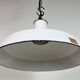 Industrial White Enamel Factory Pendant Lamp from Quadrangle Mfg. Co.,1960s