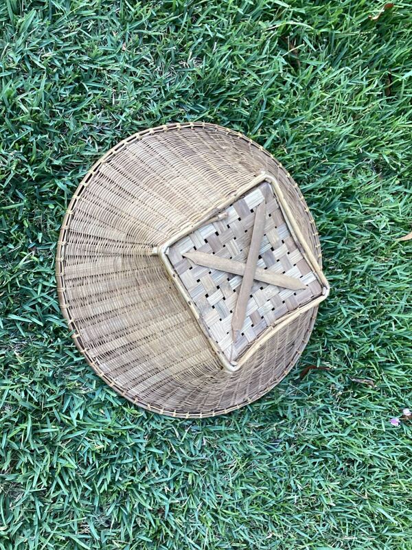 Grande panière rotin plat