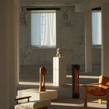 Large wooden sculpture "Black Elegance" by Ole Wettergren, Denmark, 1990s.