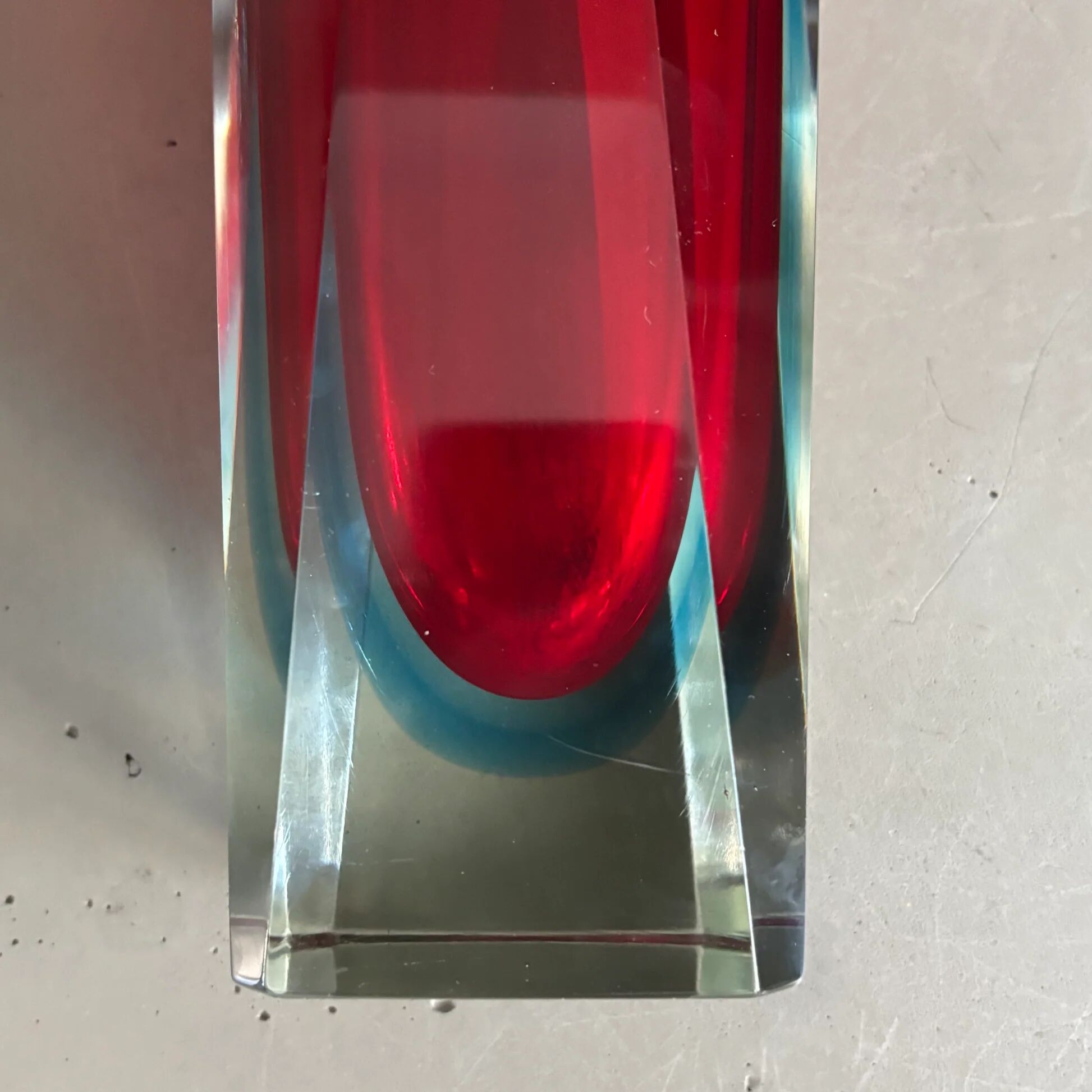 Murano vase sommerso large model red and blue - Mandruzzato - 1970s