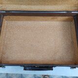 Old suitcase wood canvas leather & brass