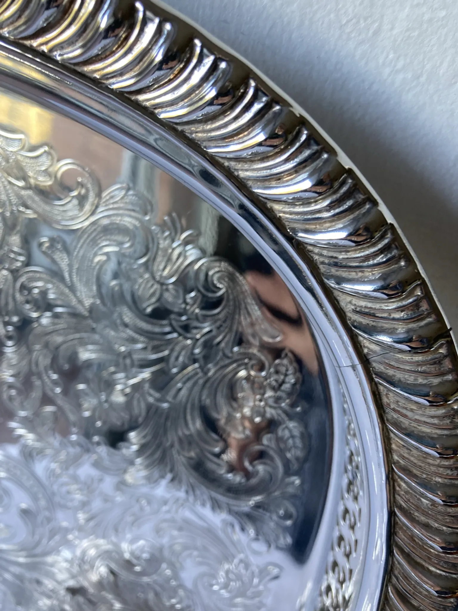 Silver-plated serving tray