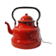 Vintage red enamelled metal kettle