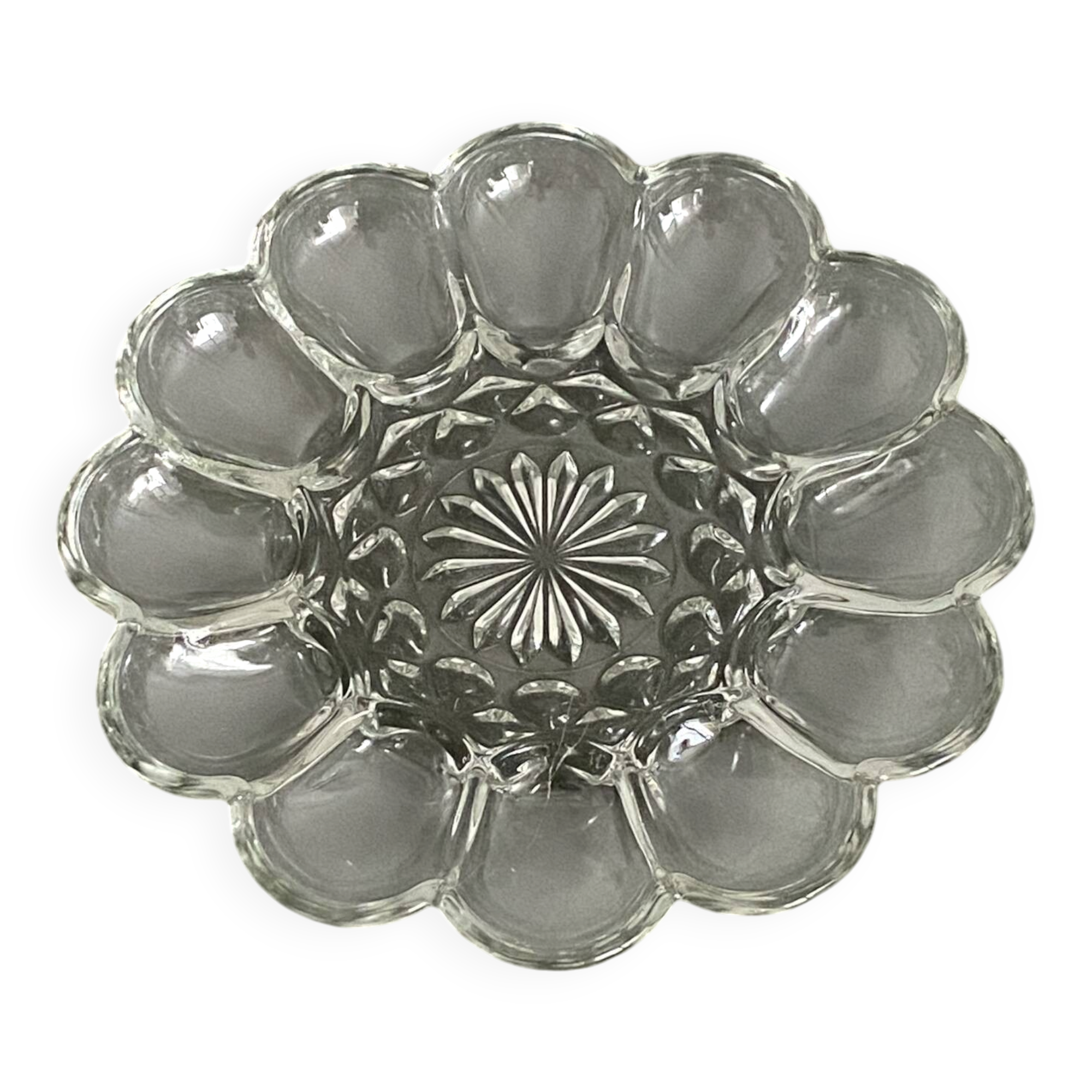 Plat à œufs en verre