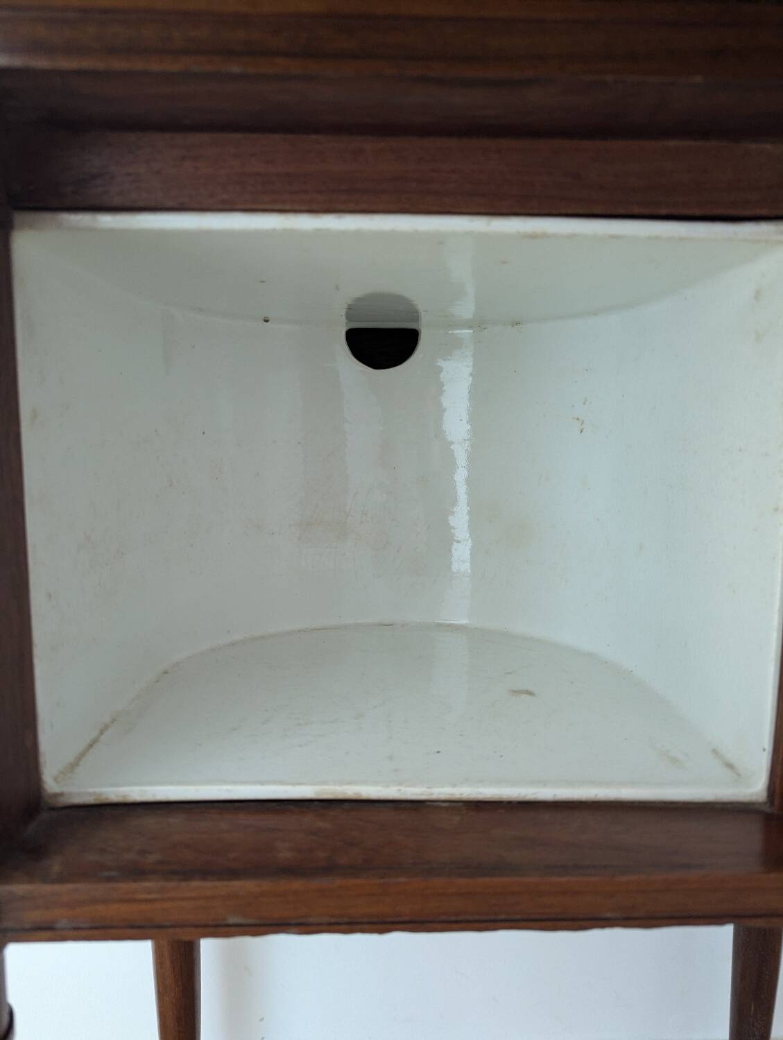 Louis XVI style bedside cabinet signed