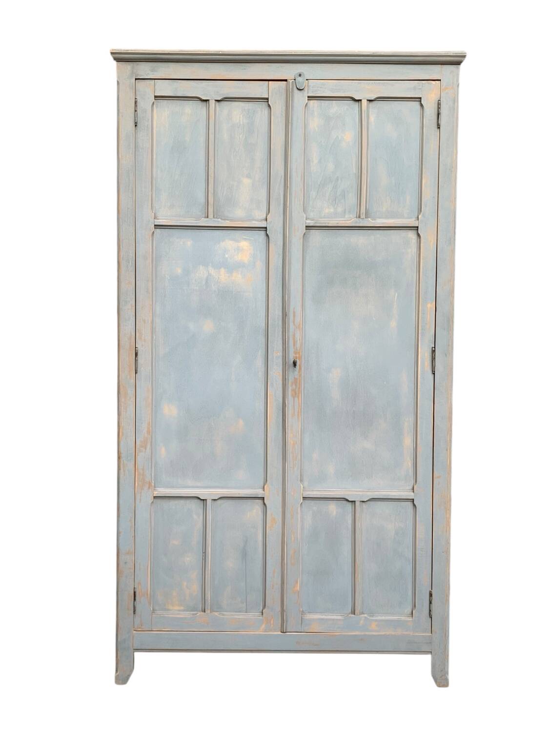 Armoire parisienne ancienne Luterma patine grise bleutée