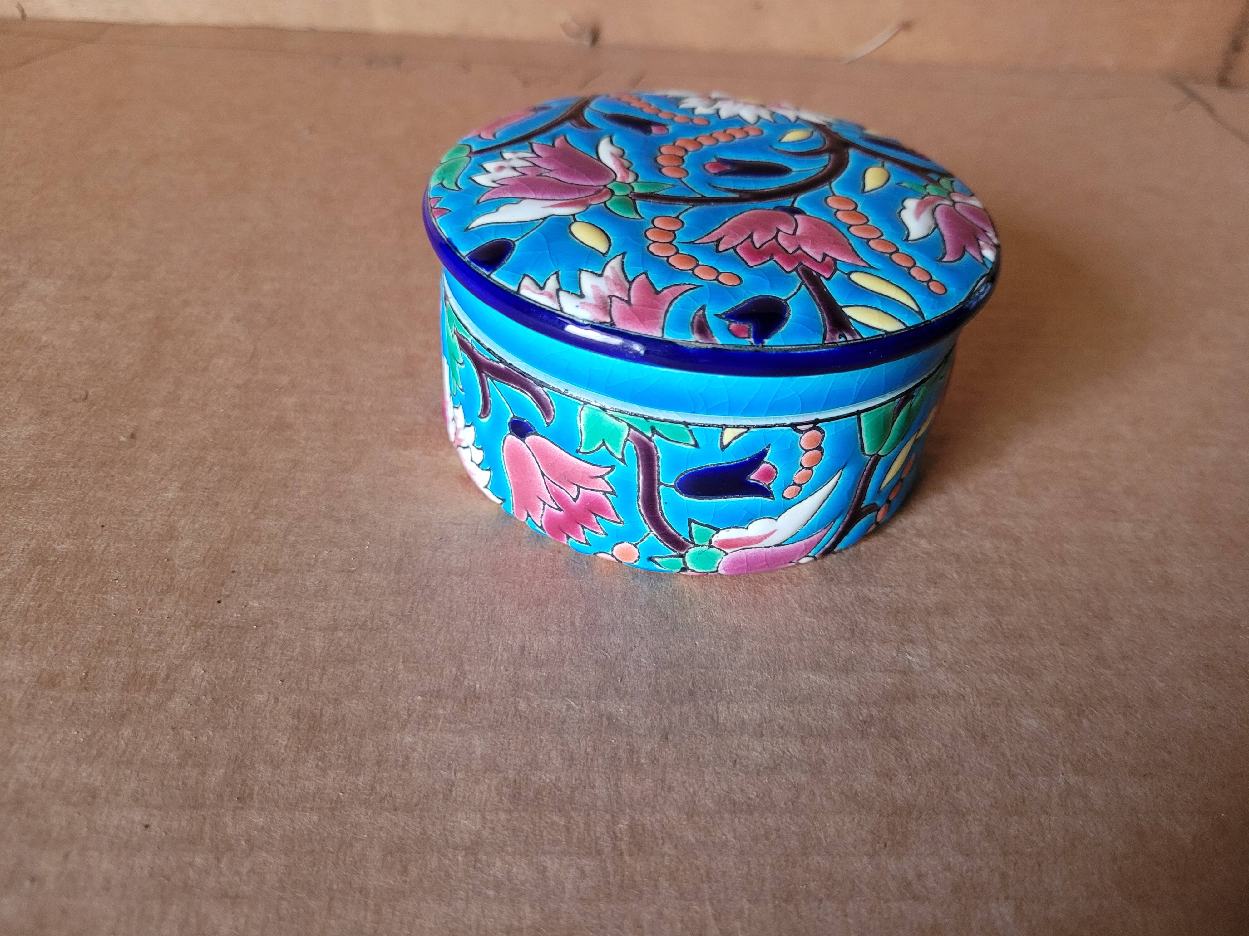 Longwy enamel candy dish