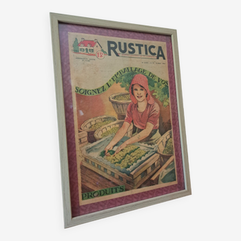 Tableau déco " les vendanges " Raisins Rustica 1951