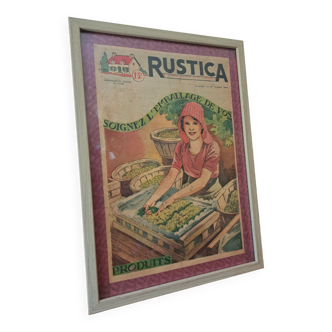 Tableau déco " les vendanges " Raisins Rustica 1951