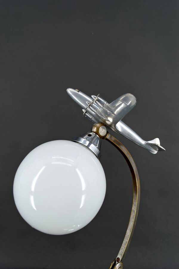 Lampe « Avion » à hélices, Art Déco / Streamline Moderne, circa 1930-1940