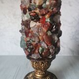 Table lamp gilded wood and stones