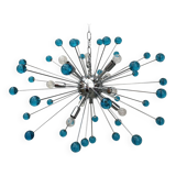 Light-blue “star” murano glass oval sputnik chandelier