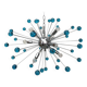 Light-blue “star” murano glass oval sputnik chandelier