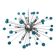 Light-blue “star” murano glass oval sputnik chandelier