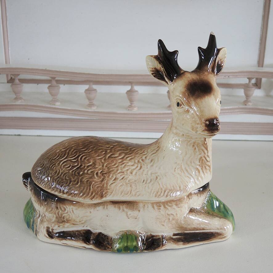 Antique Ceramic Zoomorphic Deer Terrine