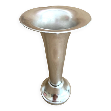 Vase cornet trumpet soliflore vintage 1970 inoxal france stainless steel