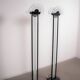 Set of Memphis style frosted glass floor lamps. Circa 1980