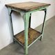 Table industrielle en fer vert, années 1950