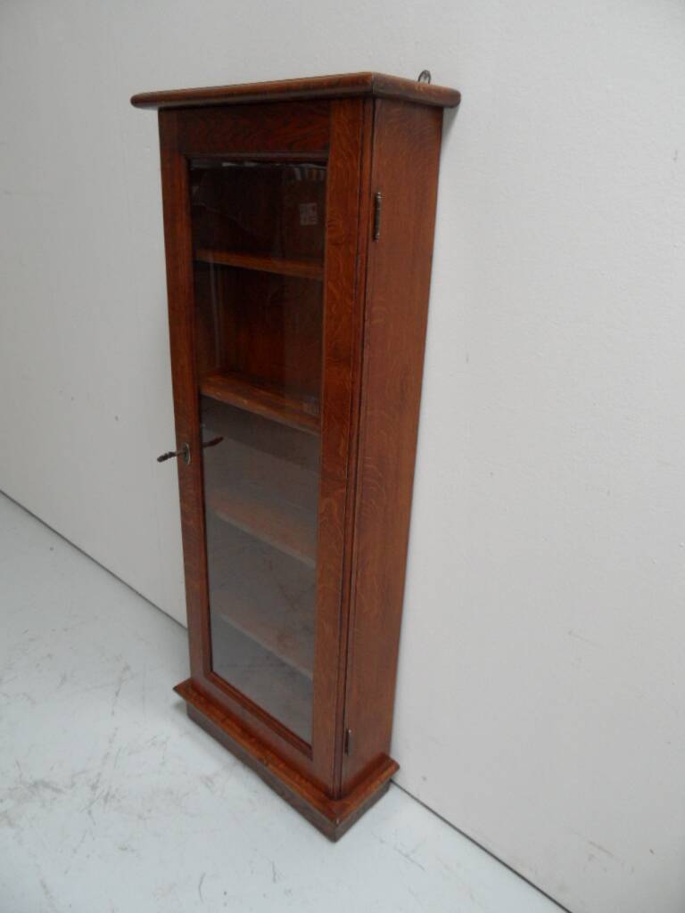 Antique oak display cabinet
