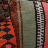 Kilim Rose Bleu Coussin Housse Fait à la Main- 42x42cm
