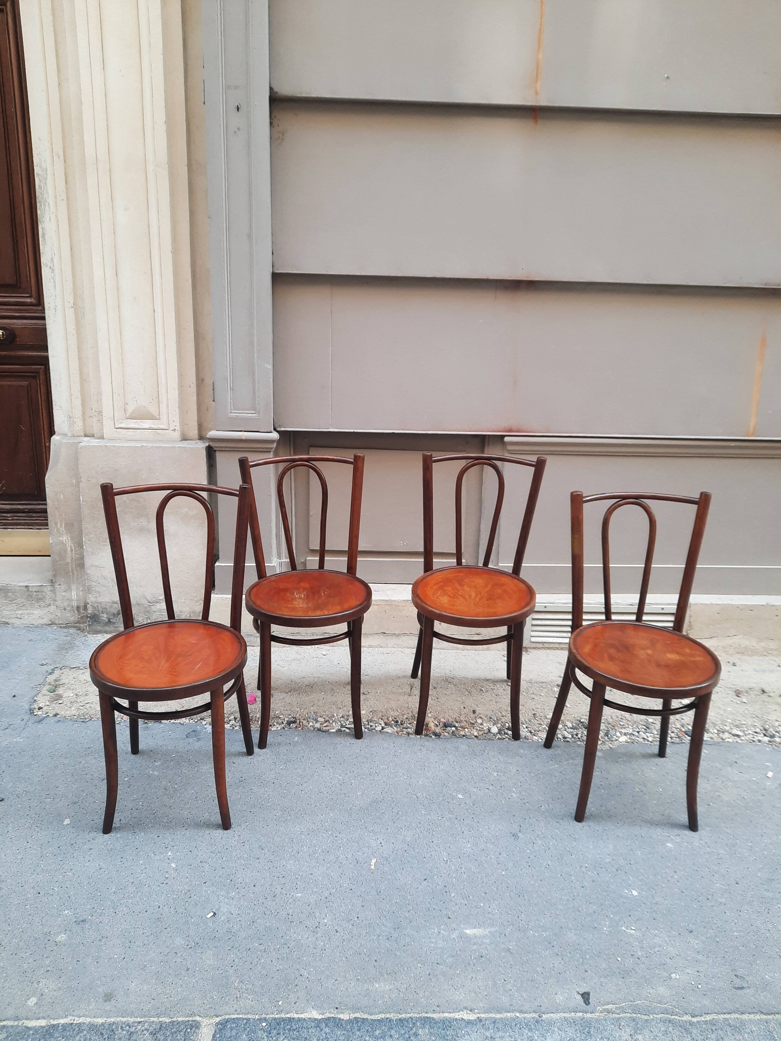 Set of four bistro chairs