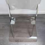 70s smoked plexiglass folding chair