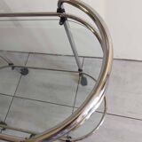 Glass and chrome serving trolley