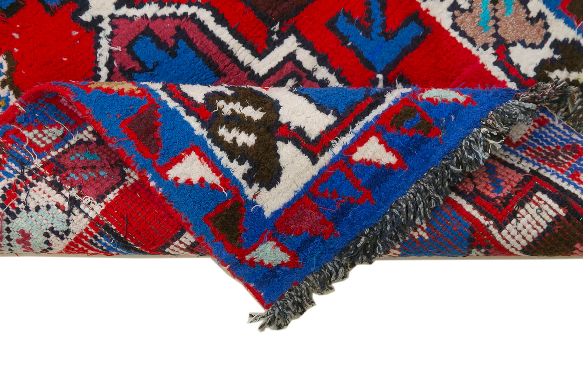 Handmade antique oriental red runner rug 80 cm x 402 cm