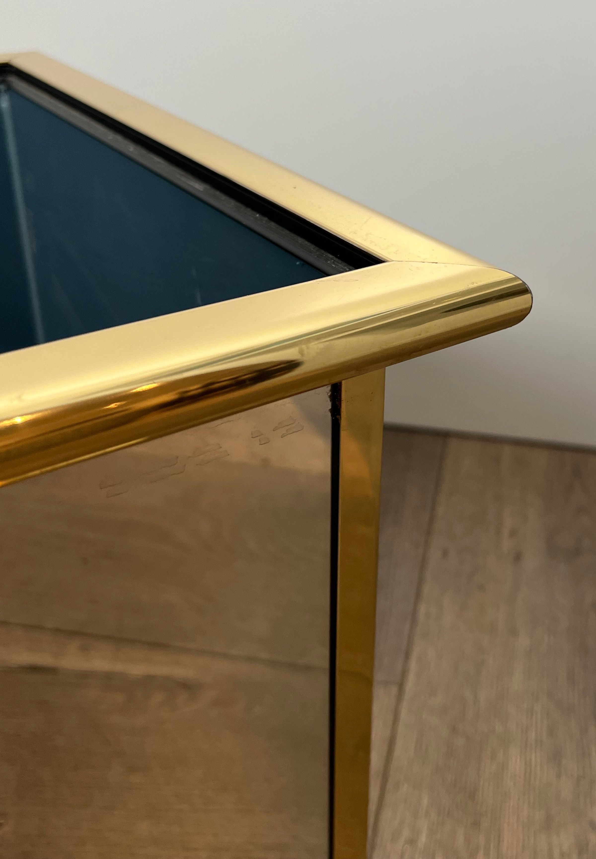 Jardinière en miroir et métal doré