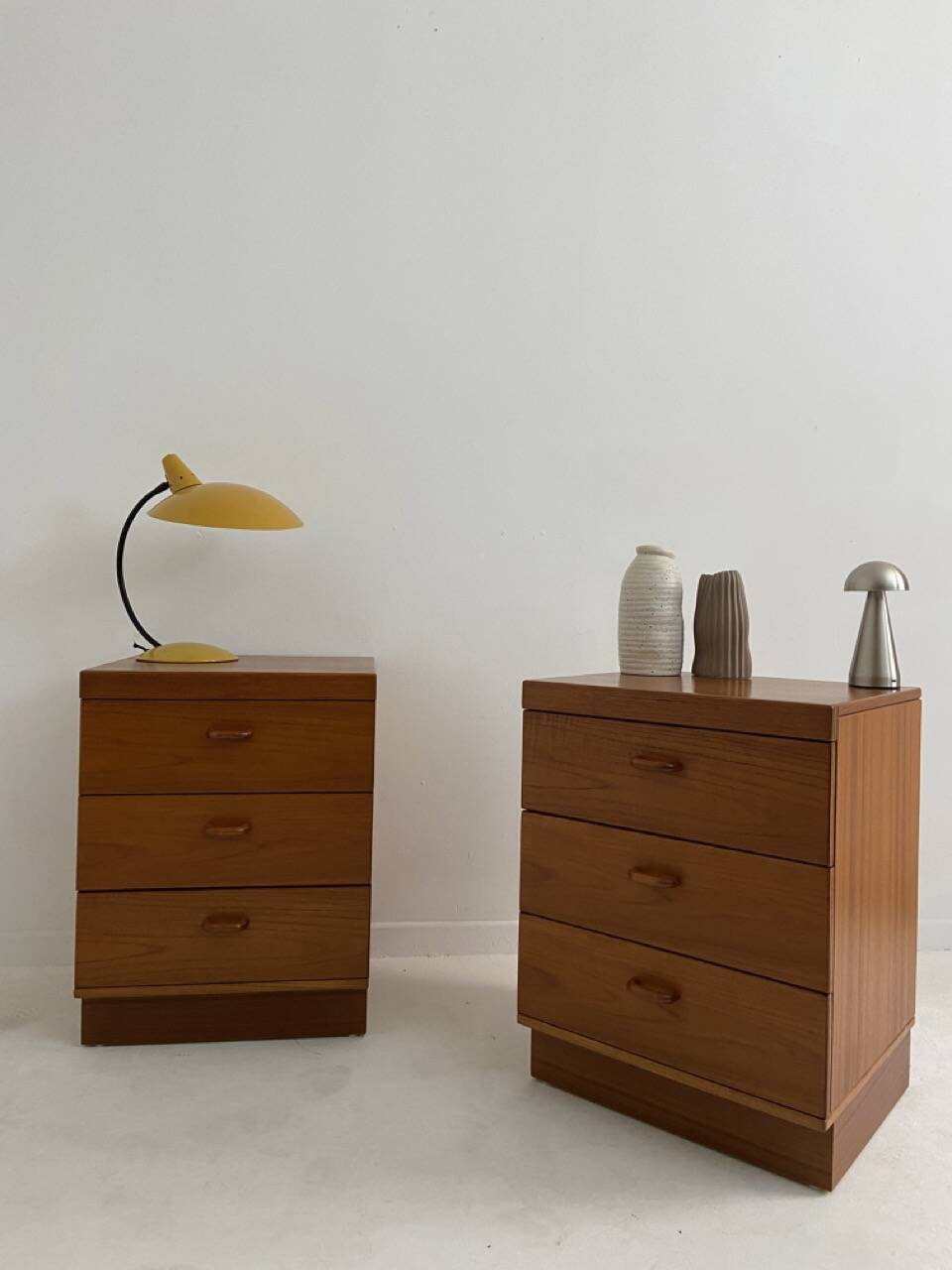 vintage teak bedside tables