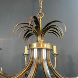 Lustre ananas en métal brossé et métal doré