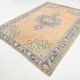 Samon & Blue Luxury Vintage Rug, Large Area Vintage Persian Rug, 218x302 Cm