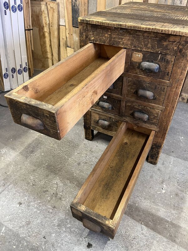 Meuble de métier en bois ancien chaussure