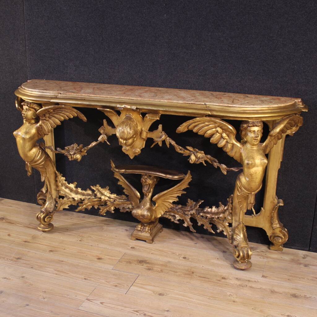 20th century gilded Italian console
