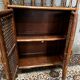 Bookcase vintage rattan, wood and canning shelf