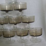 Ice cream coupe, stemmed glass, smoked glass verrines "space age"