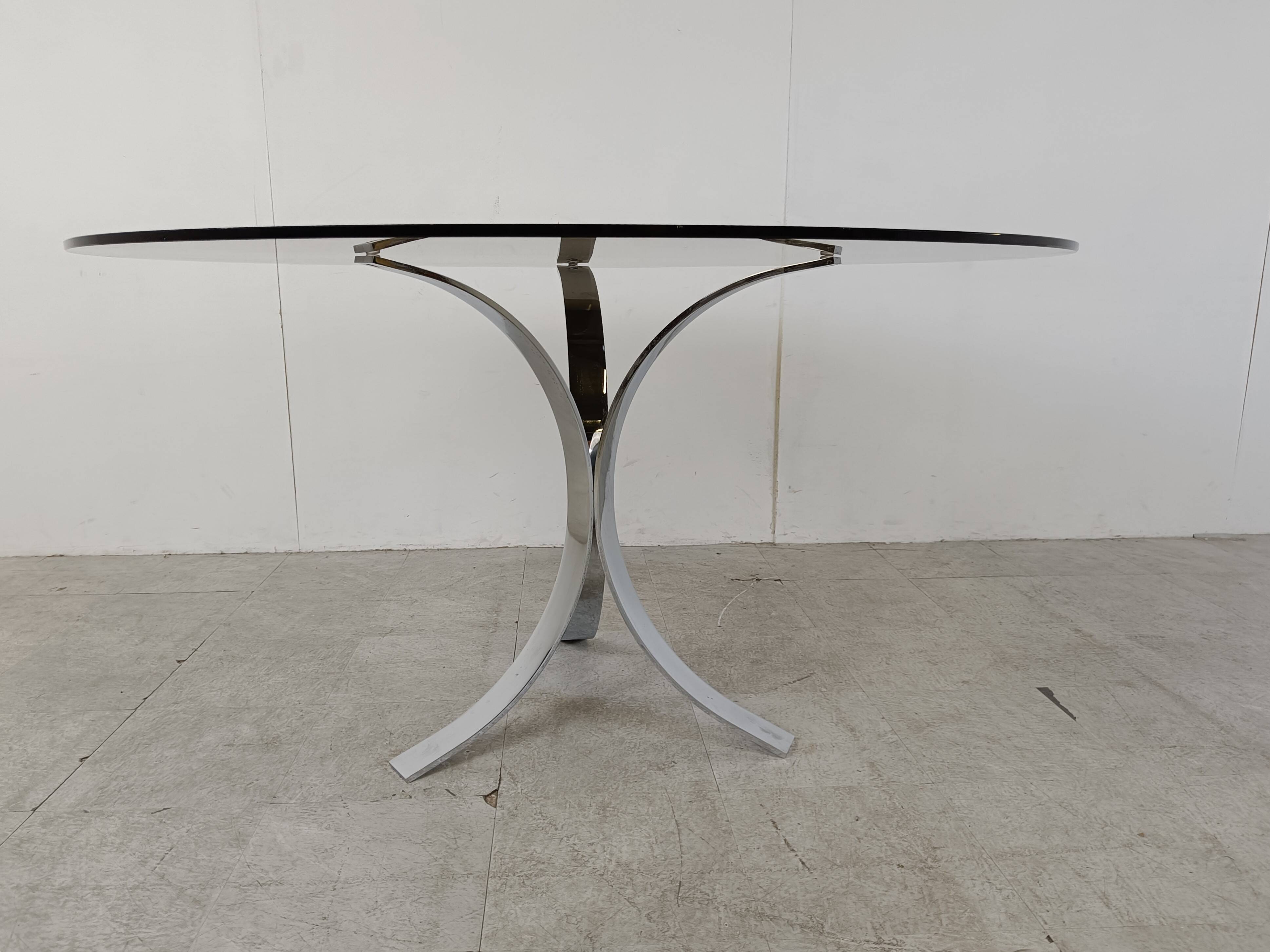 Vintage chrome dining table, 1970s