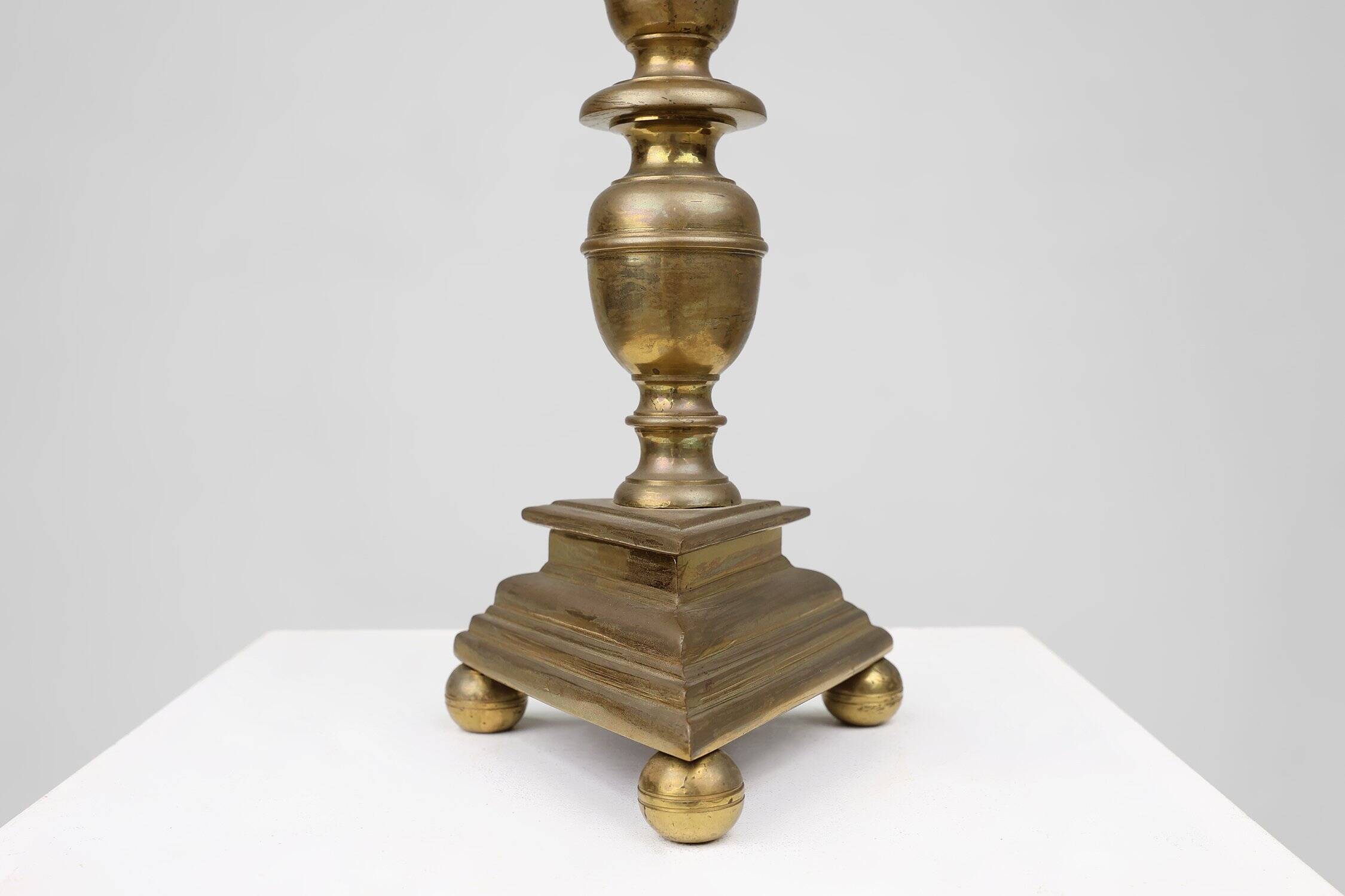 Large French Church Candlestick in Bronze, 1890s