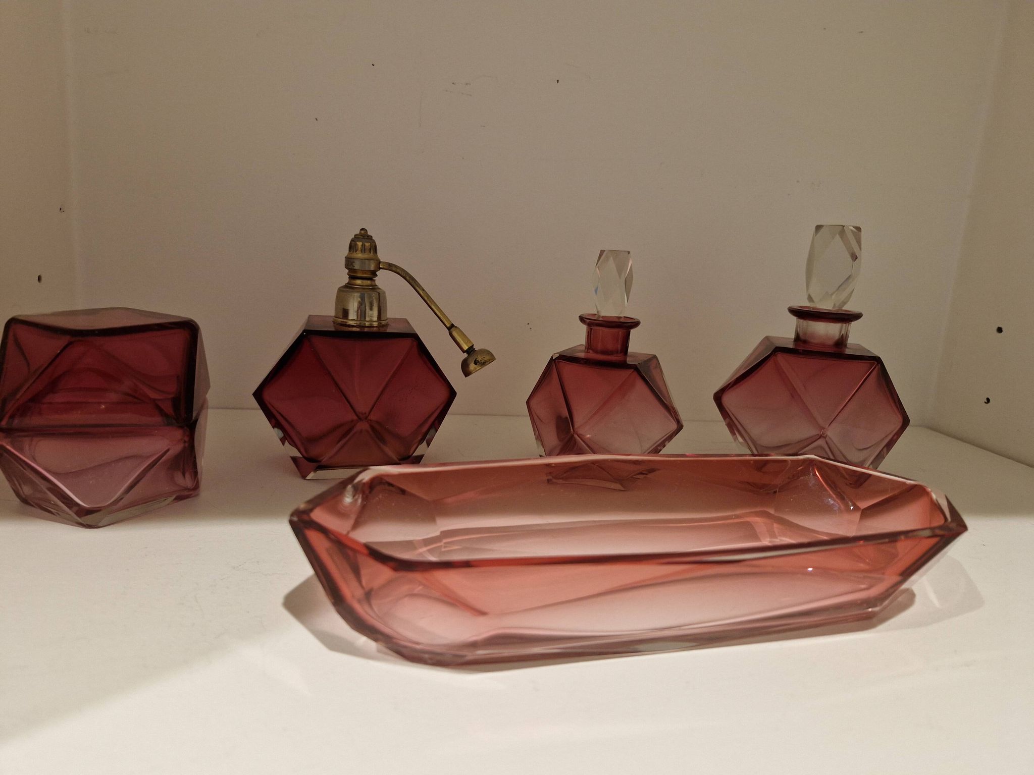 Pink crystal bottles
