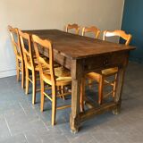 6 old chairs in cherry tree