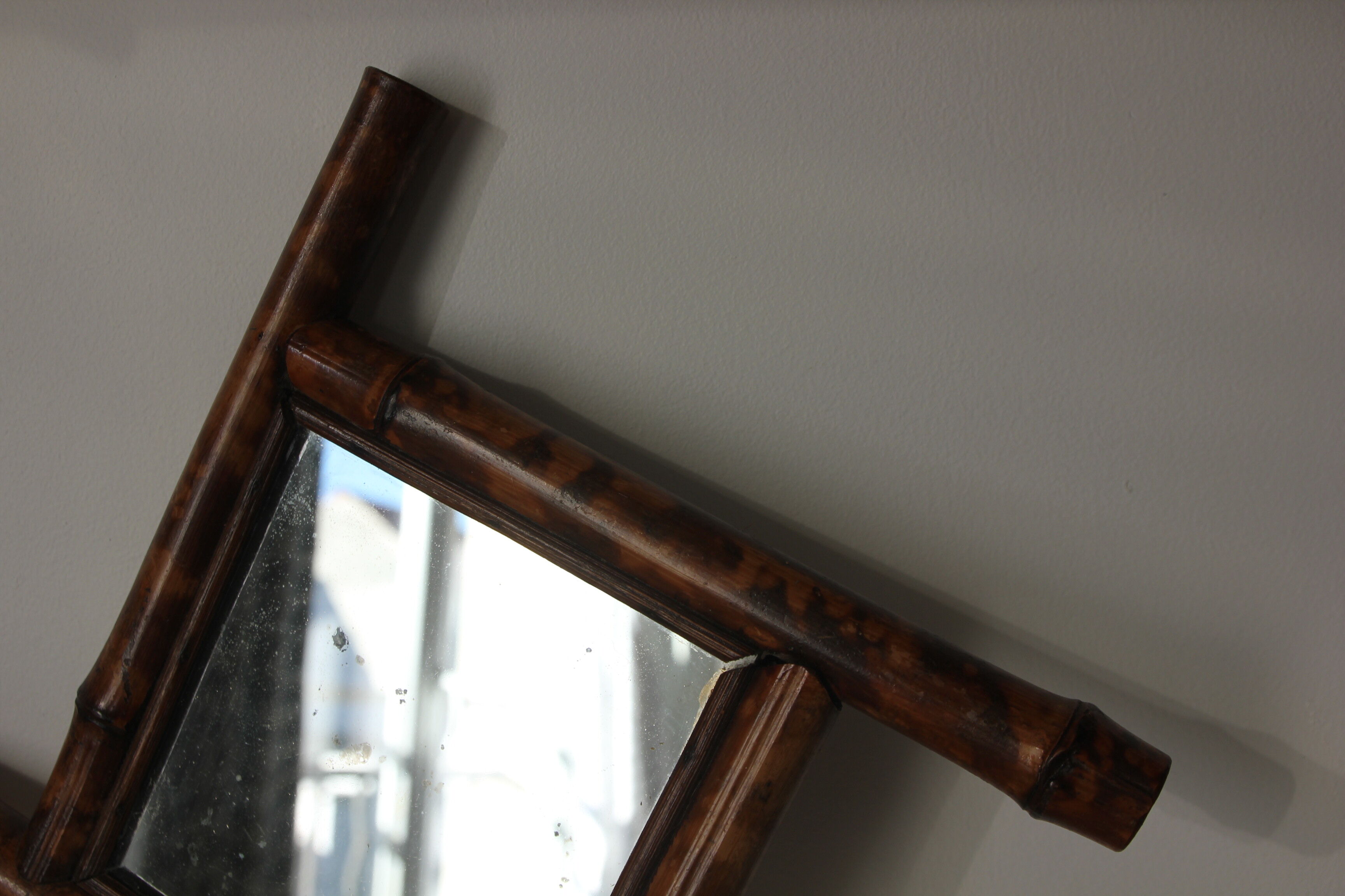Square bamboo mirror 38x38cm
